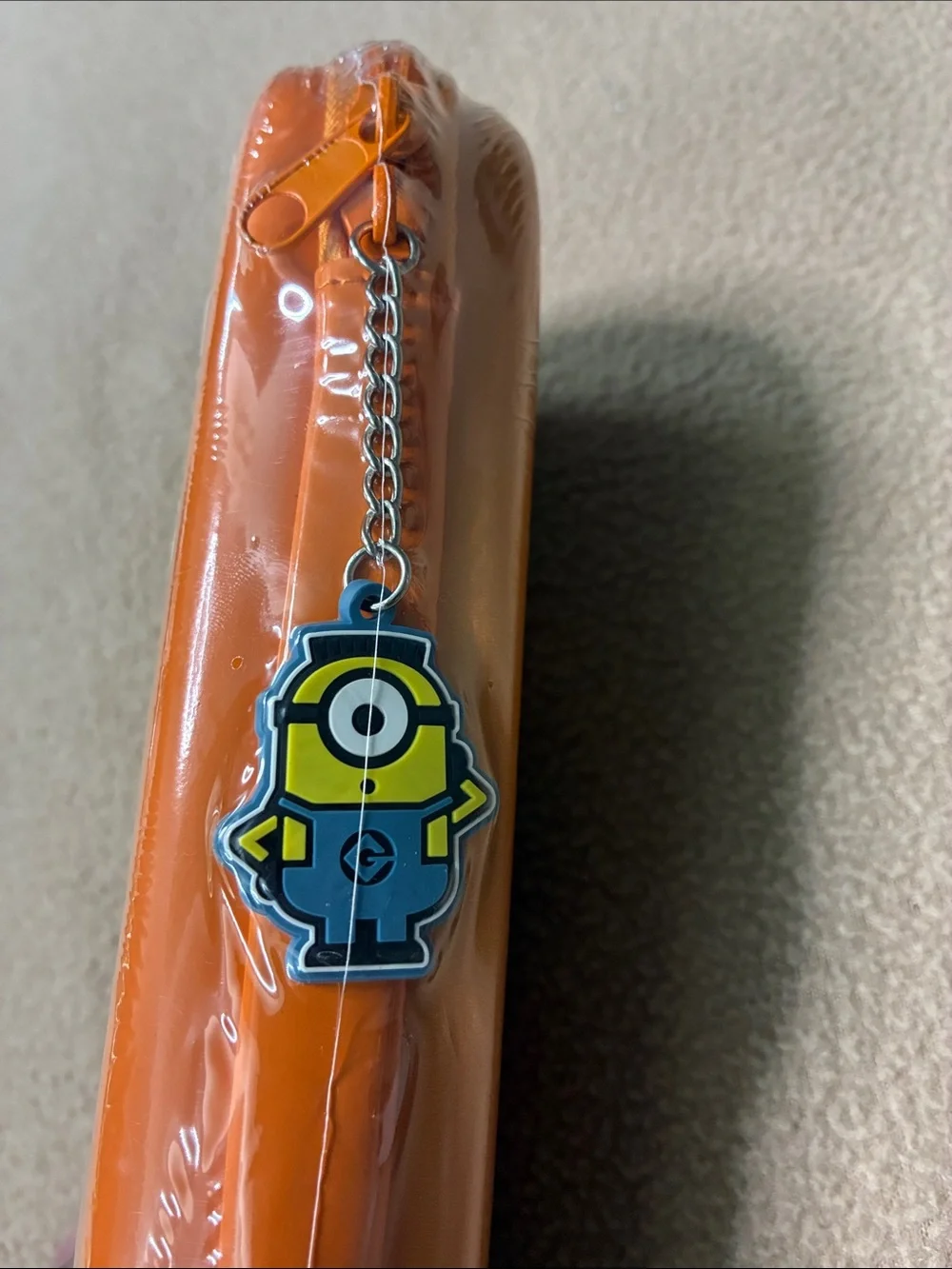 Licensed Minions Orange Kids Pencil Case with Hard Shell